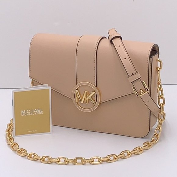 Michael Kors Carmen Medium Convertible Shoulder Bag Crossbody BUFF Leather - Picture 3 of 16